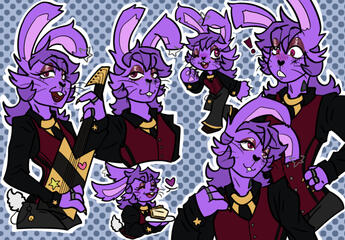 Character: Headcanon design of Glamrock Bonnie from FNAF: SB