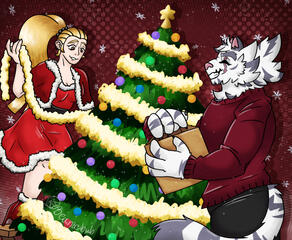 Characters: Left - Amber (dislyte) | Right - Jin Qiu (Dislyte)